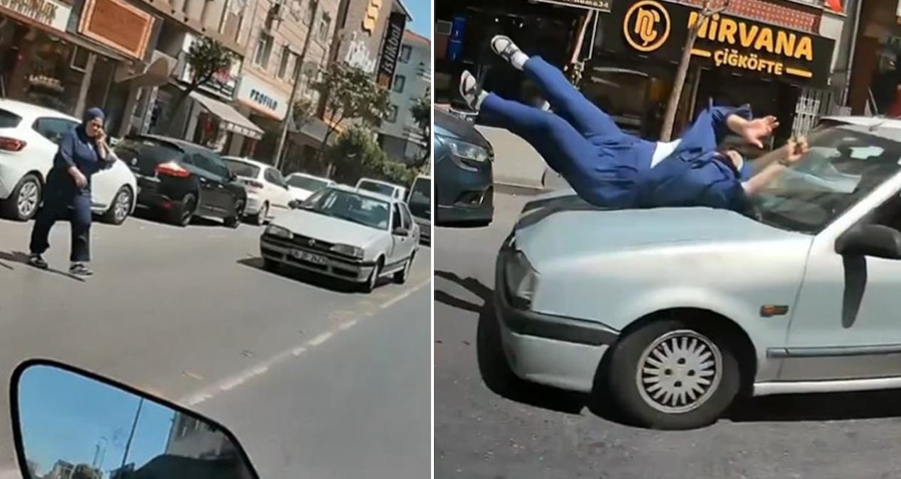 Sollama yapan surucu kadini metrelerce havaya savurdu hvtLIRzB